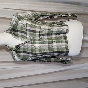 Arizona Jean Co Big Girls Plaid Shirt Size L/14